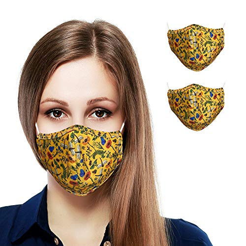 Primeware Protective Reusable Face Mask 2 Layers Cloth Mask (Pack of 2) (Botanical)