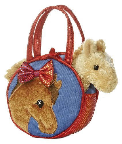 Aurora World Fancy Pals Plush Pretty Pony Pet Carrier Purse