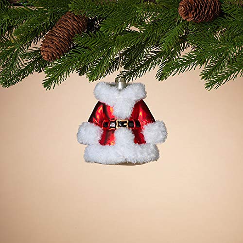 Gerson 4.75" H Glass Santa Coat Ornament