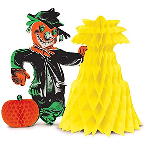 Beistle Vintage Halloween Scarecrow Centerpiece, 10.75", Multicolored