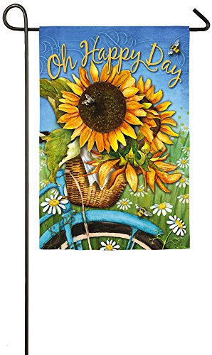 Evergreen Flag Happy Day Sunflowers Suede Garden Flag - 12.5 x 18 Inches Outdoor Decor for Homes and Gardens