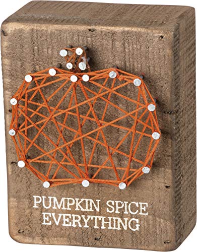 Primitives By Kathy String Box Sign - Pumpkin