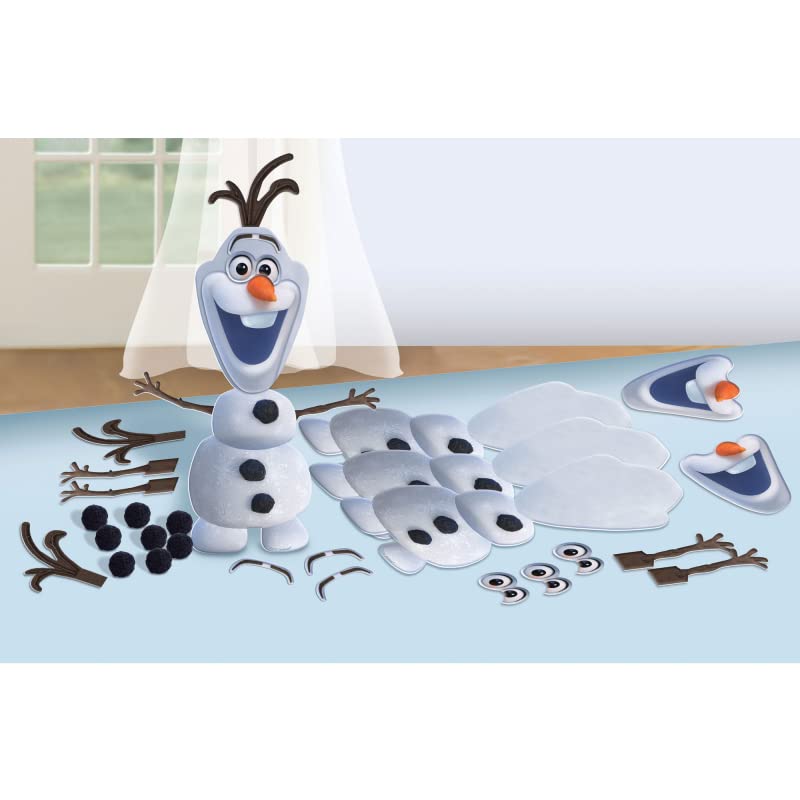 Amscan Frozen 2 Birthday, Olaf Craft Kit, Party Favor, 7.5" x 1.25" x 11", 4 Ct.