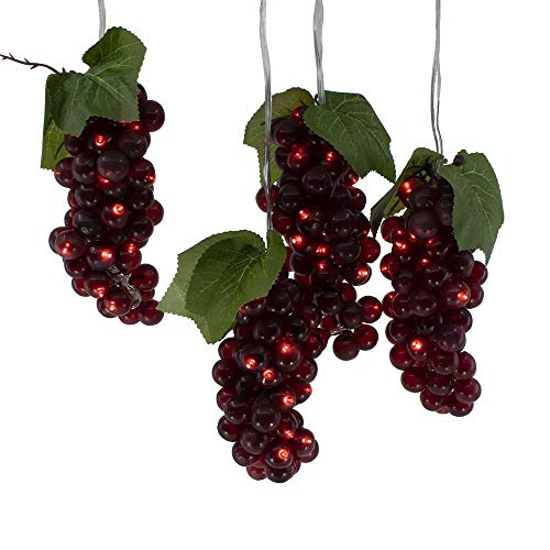 Kurt S. Adler Kurt Adler 100-Light Burgundy LED 5 Grape Bunches Novelty Light Set, Multi