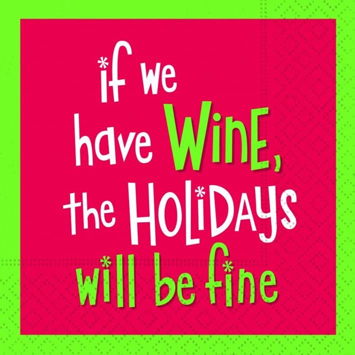 Design Design 624-10448 If We Have Wine Beverage Napkin, 3.88-inch Square