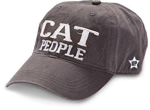 Pavilion Gift Company We People Cat People Baseball Cap Hat with Adjustable Strap, Gray