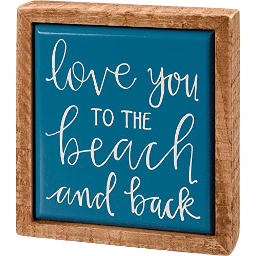 Primitives By Kathy 113433 Love You to the Beach and Back Mini Box Sign, 3.75-inch Length, Wood