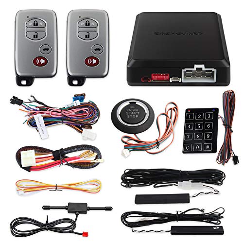 EASYGUARD EC002-T Smart Key PKE Car Alarm System Auto Start Starter Push Start Stop Button Touch Password Access Keyless Go System DC12V Rolling Code