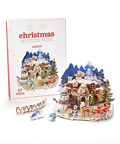 Giftcraft 667477 Paper and Foam 3D Christmas Puzzle, 6.3-inch Height