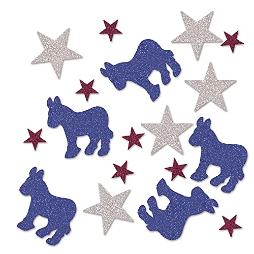 Beistle Glittery Stars and Donkey Patriotic Confetti - 1 Pack