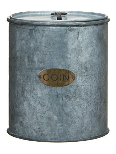 Park Hill Collection Galvanized Can Coin Bank