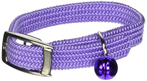 OmniPet Kool Kat Elastic Cat Safety Collar with Bell, Lavender, 8"