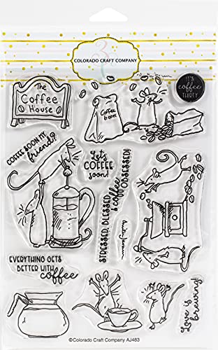 Colorado Craft Company Clear Stamps 6"X8"-Coffee House-by Anita Jeram
