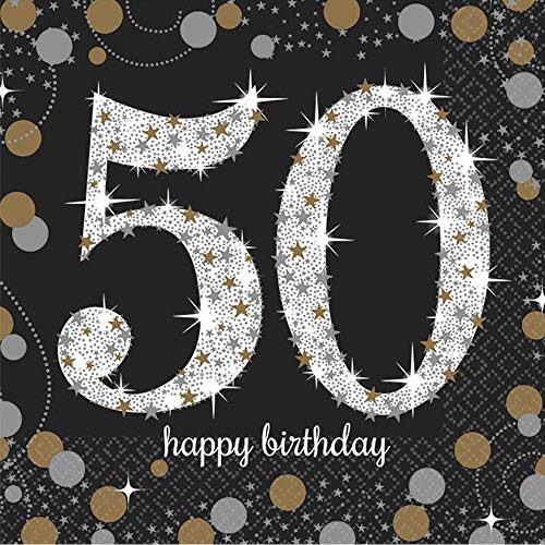 Amscan Sparkling Celebration 50 Beverage Paper Napkins
