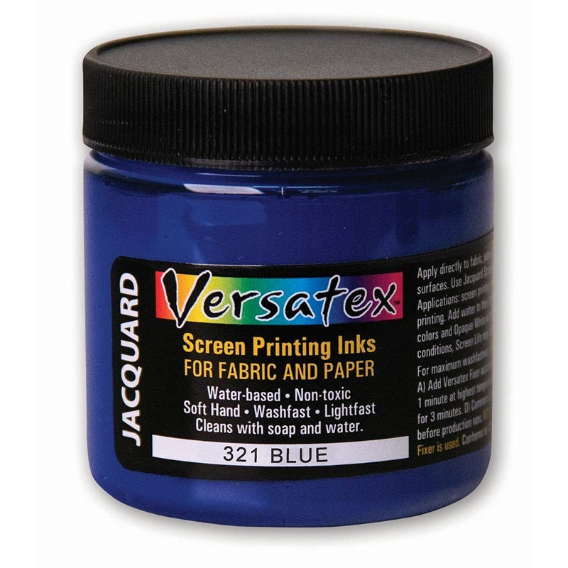 Versatex Print Ink by Jacquard, Semi-Transparent, Water-Based, 4oz Jar, Blue
