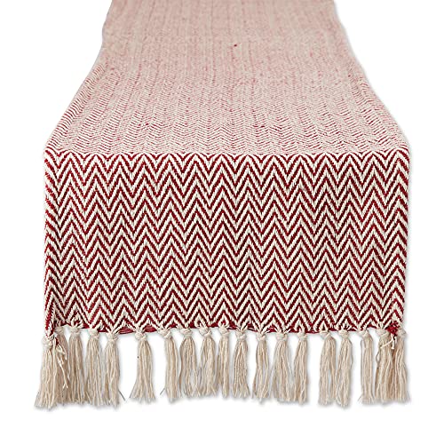 DII Design Woven Basic Tabletop Collection, Chevron Table Runner, 15x72, Barn Red