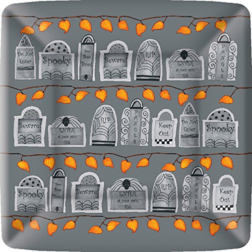 Boston International 8 Count Tombstone Square Plate, 7", Gray