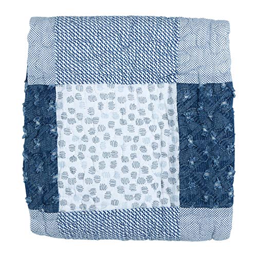 Creative Brands Stephan Baby Heirloom-Quality Pieced Crib Quilt, Denim Dot