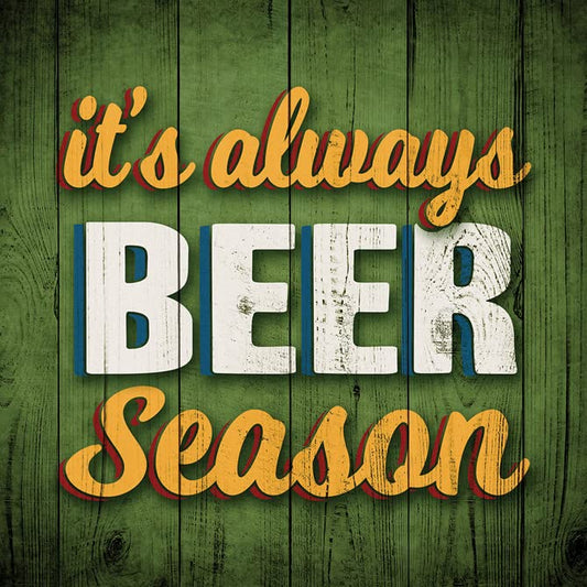 Carson Home Beer Season House Coaster, 4-inch Square, Set of 4