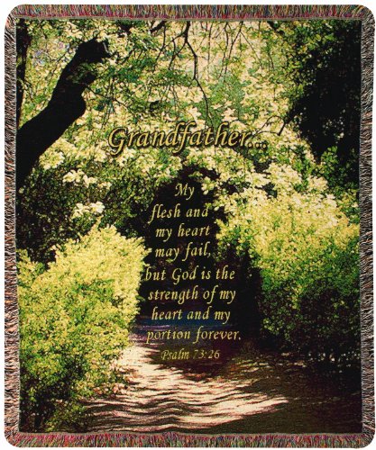 Manual Inspirational Collection 50 x 60-Inch Tapestry Throw, Grandfather with Psalms Verse