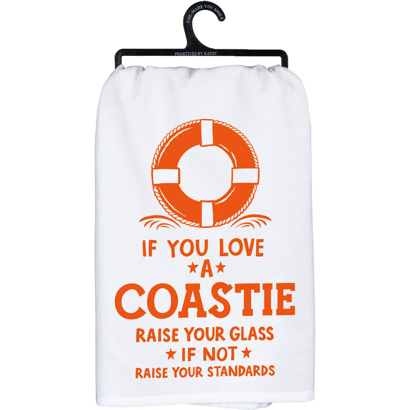 Primitives by Kathy 107835 Love a Coastie Dish Towel, 28-inch Square