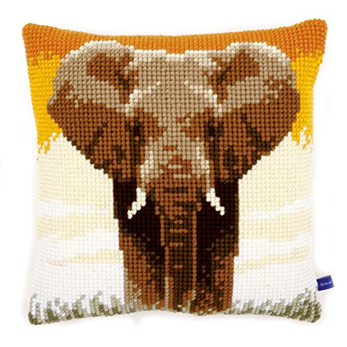 Vervaco Elephant in The Savannah Cushion Cross Stitch Kit