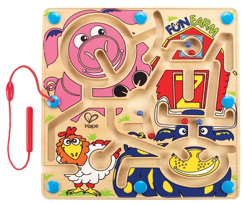 Hape Fun Farm Magnetic Wooden Toddler Maze Puzzle