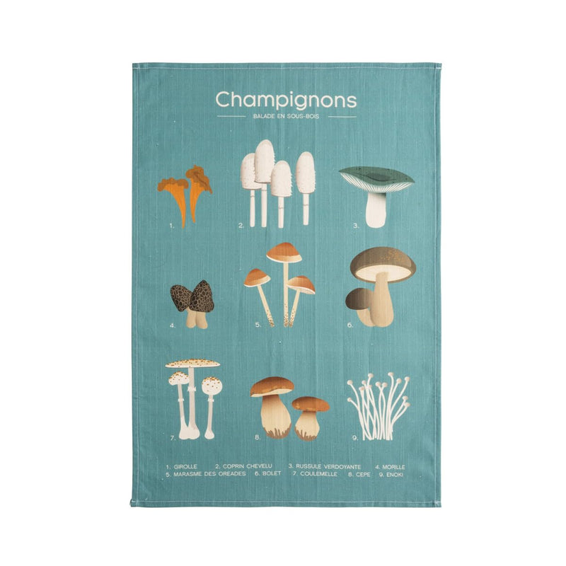 Coucke Mushrooms Tea Towel, 50X75 cm, Machine Washable