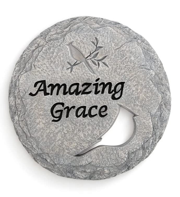 Napco Amazing Grace Bird Cutout Grey 10.5 x 10.5 Resin Garden Stepping Stone