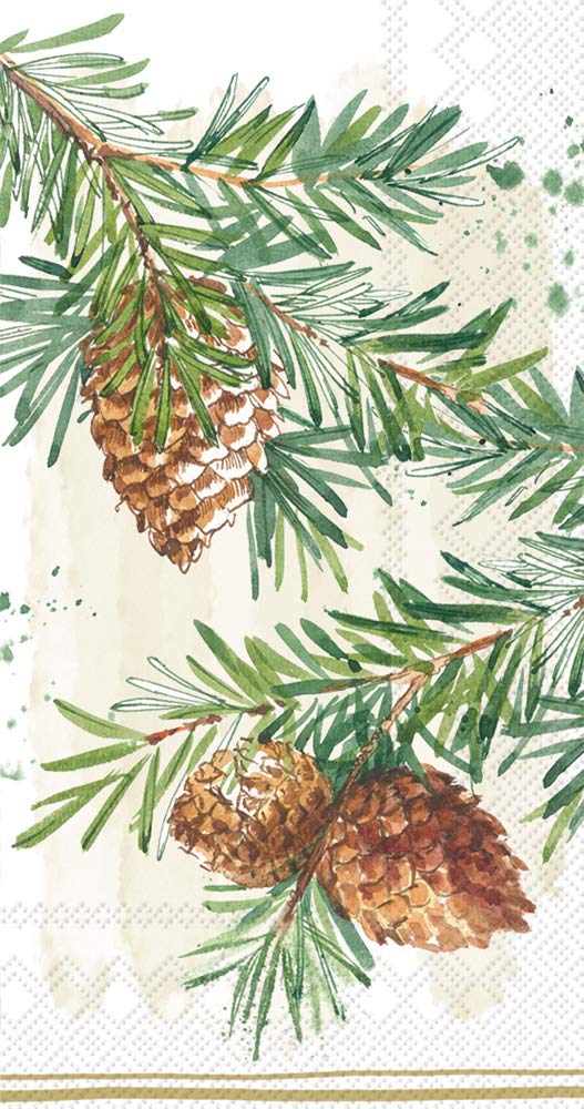 Boston International IHR Guest Towel Buffet Paper Napkins, 8.5 x 4.5-Inches, Decorative Branches