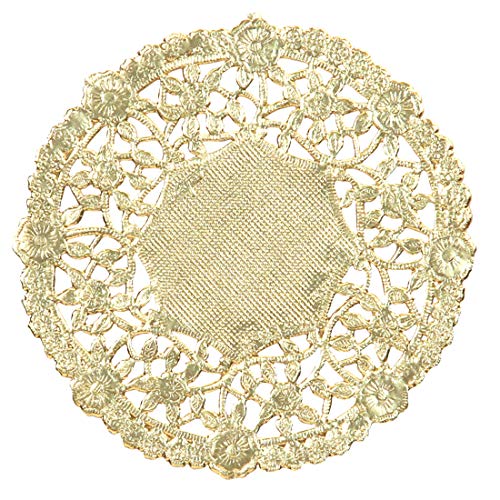 Hygloss Products 8 Inch Gold Foil Doilies - Round Doilies Made in the USA, 12 Pack