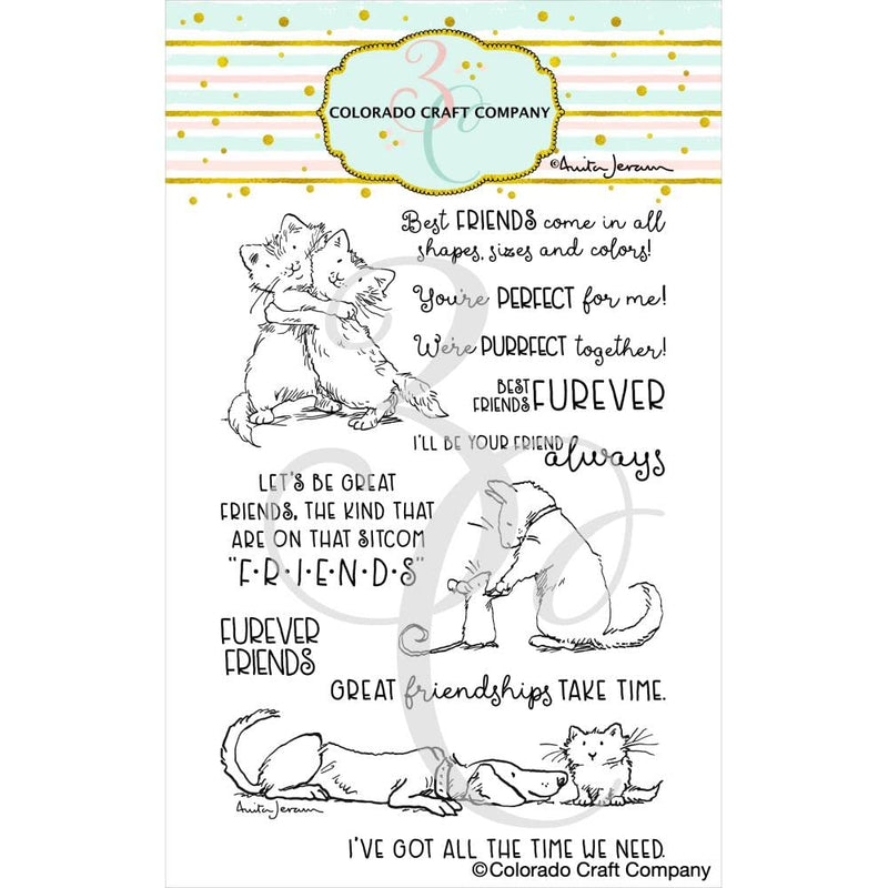 COLORADO CRAFT COMPANY Colorado Clear Stamp, Furever Friends-by Anita Jeram