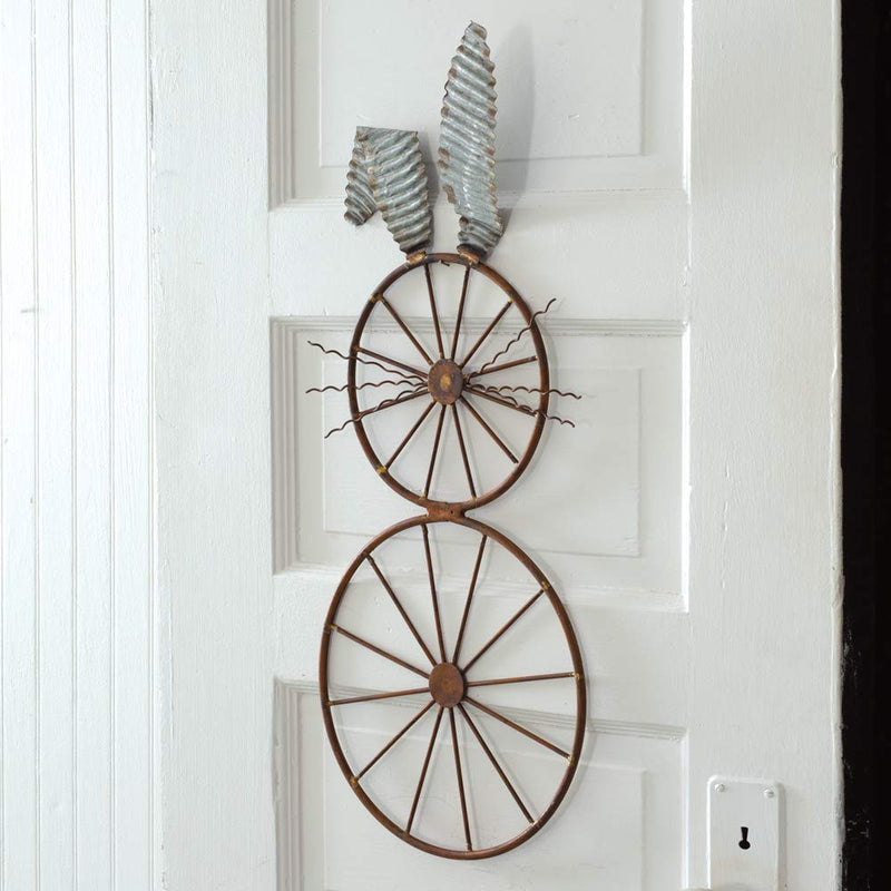 CTW Home Collection 370429 Bunny Wheel Wall Decor, 27-inch Height