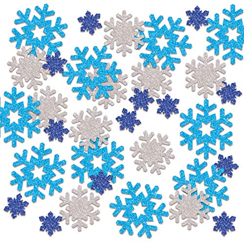 Beistle Assorted Color Glittery Snowflake Confetti - 1 Pack.