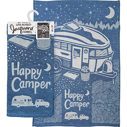Primitives by Kathy 112658 Kitchen Towel Happy Camper, 28-inch