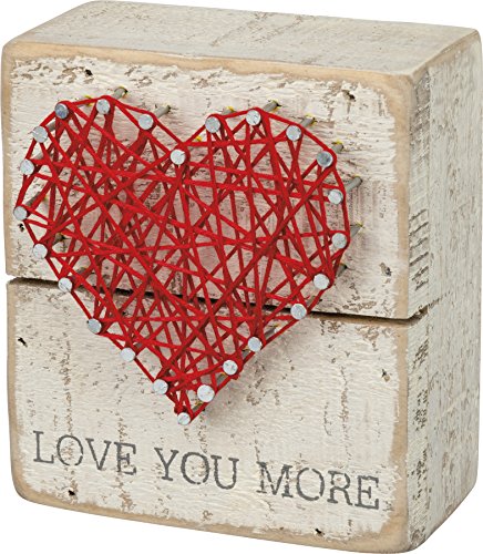 Primitives by Kathy Love You More String Art Box Sign 3.5" x 4"