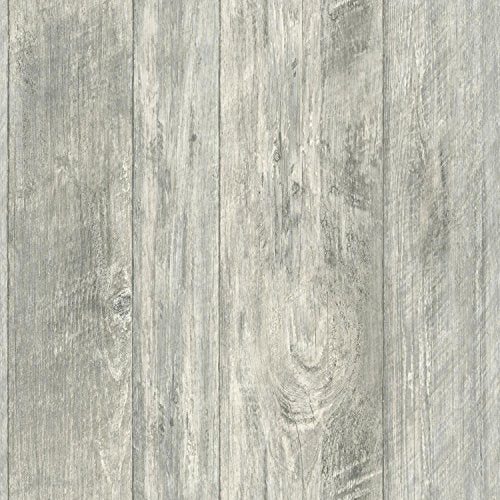 CWI York Wallcoverings Rough Cut Lumber Water-Activated Removable Wallpaper - Black |Spray with Water and Hang | Ultra Easy