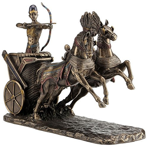 Unicorn Studio 11.37" Bronze Color Egyptian Ramses Il Shooting Arrow on Chariot