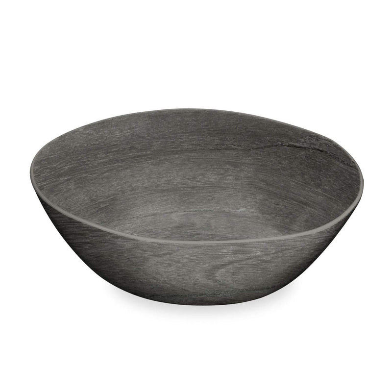 TarHong Faux Real Blackened Wood Serve Bowl, 12" x 3.6", 142 oz, Melamine