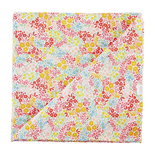 Mud Pie Rainbow Floral Swaddle Blanket, 47-inch