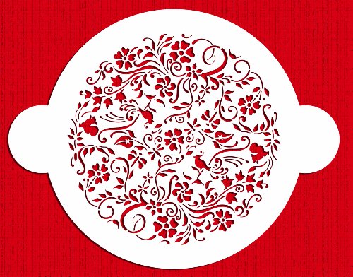 Designer Stencils C569 Nature's Vignette Cake Stencil Top, Beige/semi-transparent