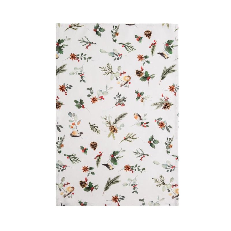 Coucke Printed Tea Towel 54% Cotton 46% Linen with Christmas Magic, 50 x 75 cm