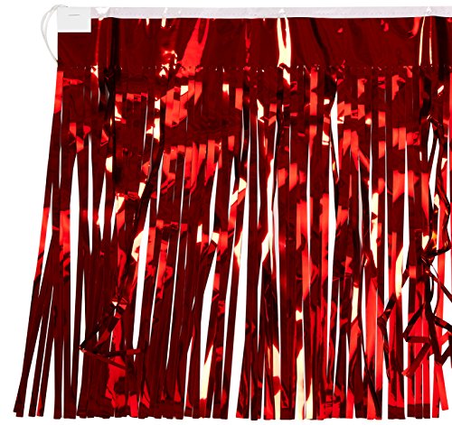 Beistle Red Metallic Plastic Fringe Drape Banner For Parade Floats Tinsel Curtain Photo Booth Prop Backdrop Birthday Party Supplies Christmas Decorations