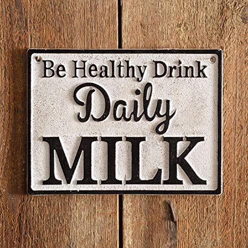 CTW Home Collection 420187 Daily Milk Wall Sign, 8.75-inch Width, Cast Iron