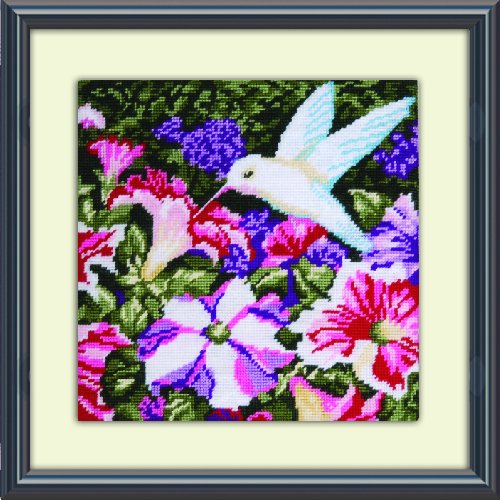 Design Works Crafts Tobin DW2520 Needlepoint Kit, 10 by 10-Inch, Hummingbirds