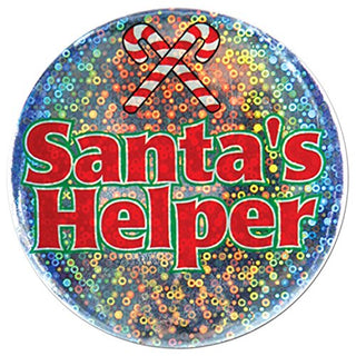 Beistle 1-Pack Santa's Helper Button, 3-1/2-Inch