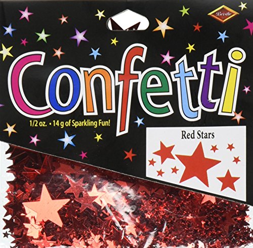 Beistle CN133 Red Stars Confetti, 1/2-Ounce