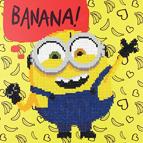 Camelot Crafts Camelot Dots NBC Universal Collection of Diamond Facet Painting Art Kits, 11" x 11", Minion Banana! Dotz Box