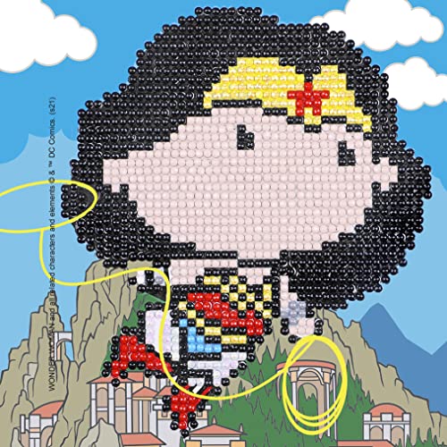 Camelot Crafts Camelot Dots DC Comics Collection of Diamond Facet Painting Art Kits, 5.9" x 5.9", Wonder Woman