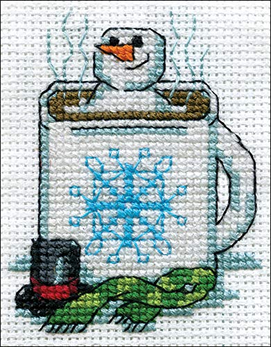 Design Works Crafts Counted Cross Stitch Kit 2 x 3 in. Cocoa Snowman